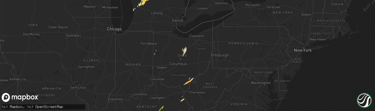 Hail map in Ohio on April 29, 2014