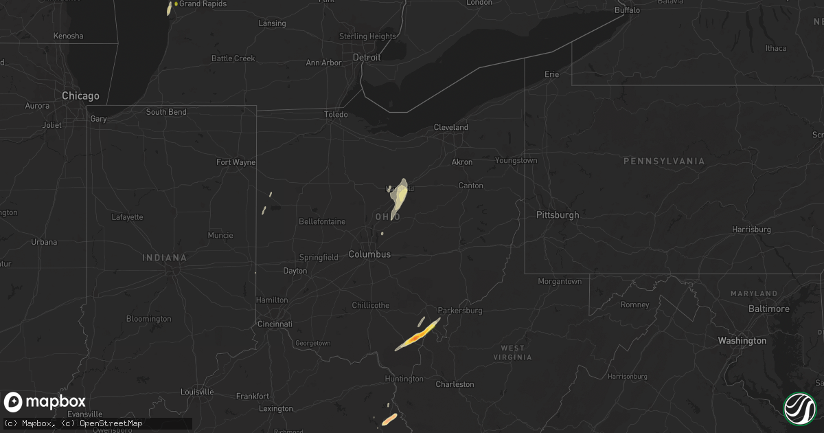 Hail map in Ohio on April 29, 2014