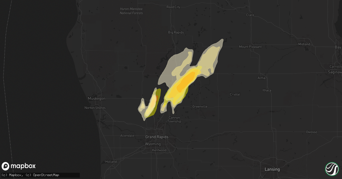 Hail map in Sand Lake, MI on April 29, 2014