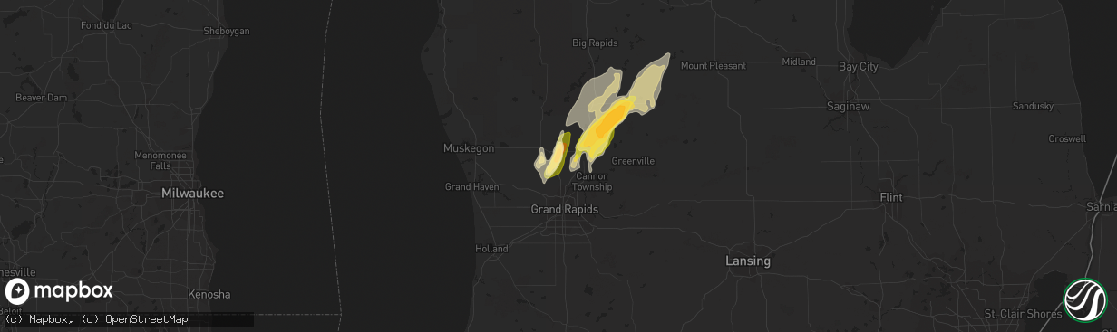 Hail map in Sparta, MI on April 29, 2014