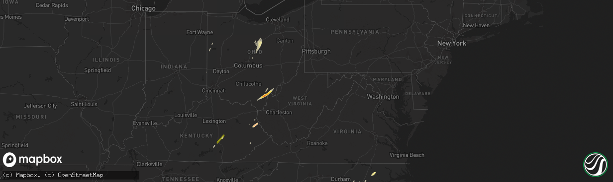 Hail map in West Virginia on April 29, 2014