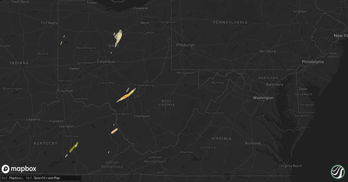 Hail map in West Virginia on April 29, 2014