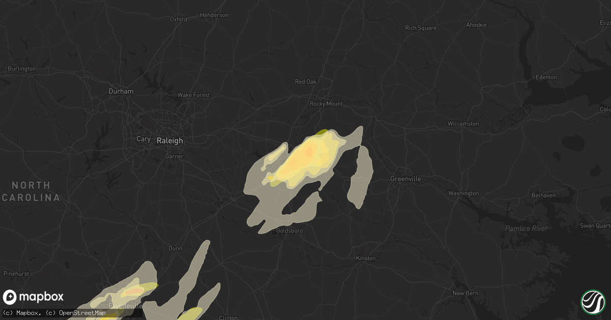 Hail map in Wilson, NC on April 29, 2014