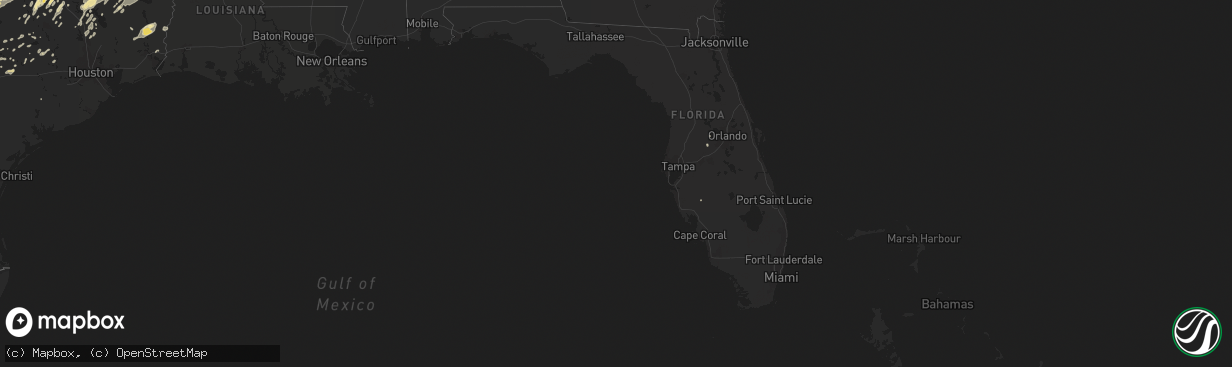 Hail map in Florida on April 29, 2016