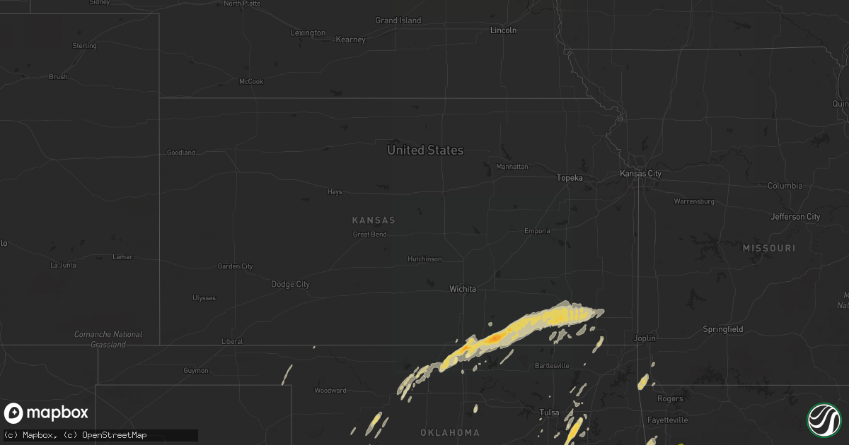 Hail map in Kansas on April 29, 2016