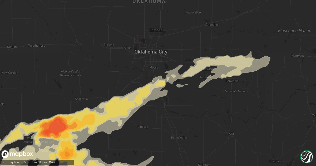 Hail map in Norman, OK on April 29, 2016