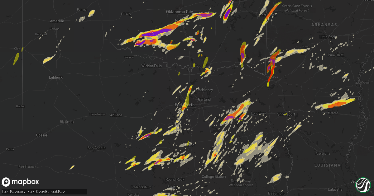 Hail map on April 29, 2016