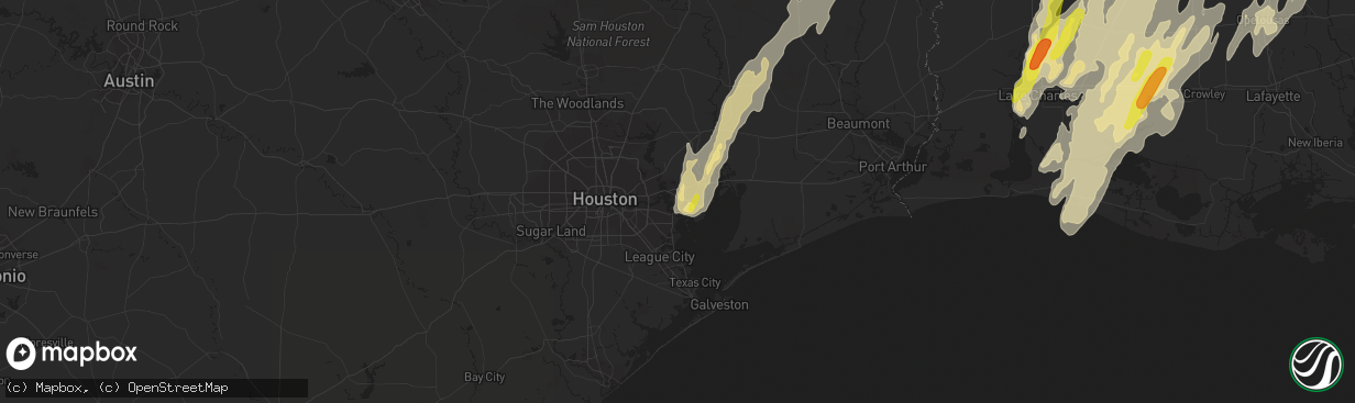 Hail map in Baytown, TX on April 29, 2017