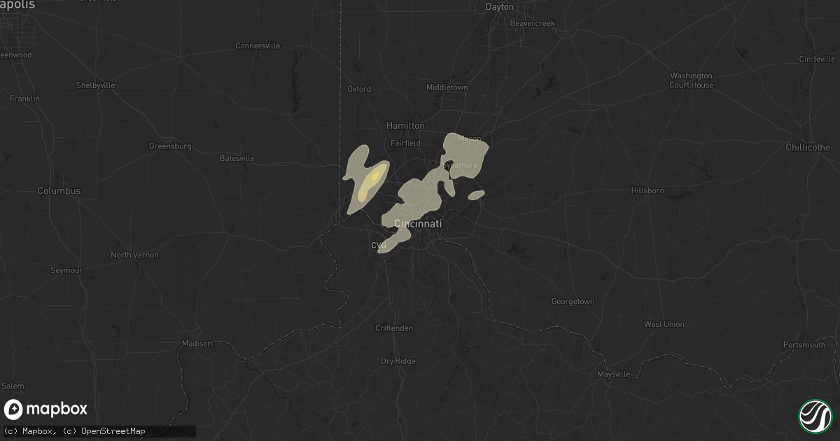 Hail map in Cincinnati, OH on April 29, 2017