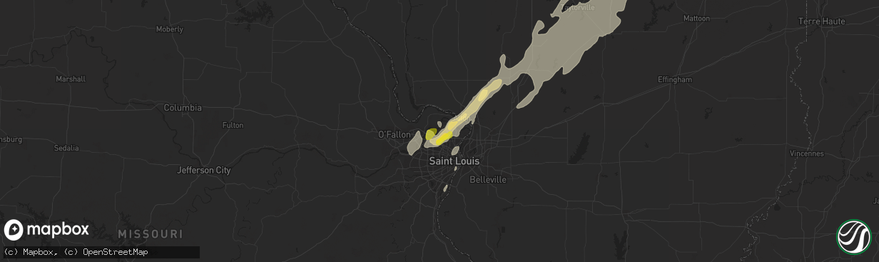 Hail map in Florissant, MO on April 29, 2017