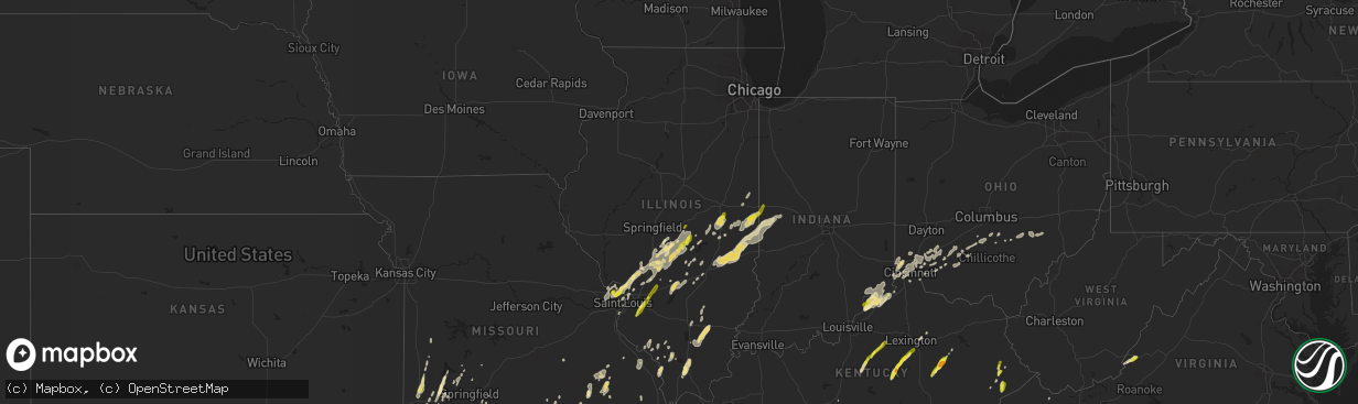 Hail map in Illinois on April 29, 2017