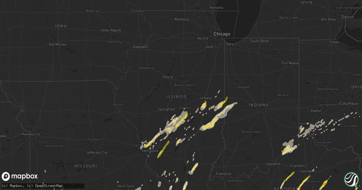 Hail map in Illinois on April 29, 2017