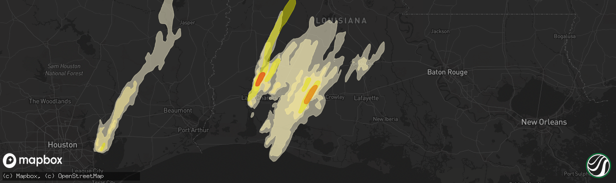 Hail map in Jennings, LA on April 29, 2017