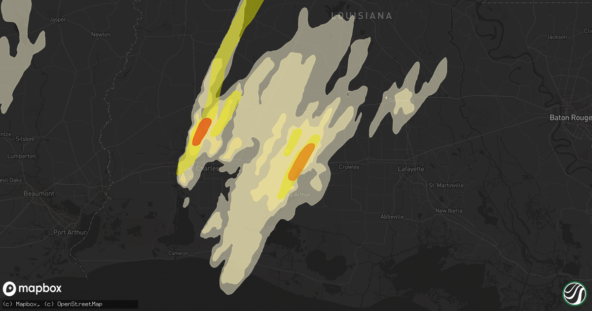 Hail map in Jennings, LA on April 29, 2017