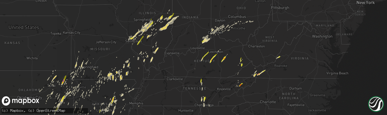 Hail map in Kentucky on April 29, 2017