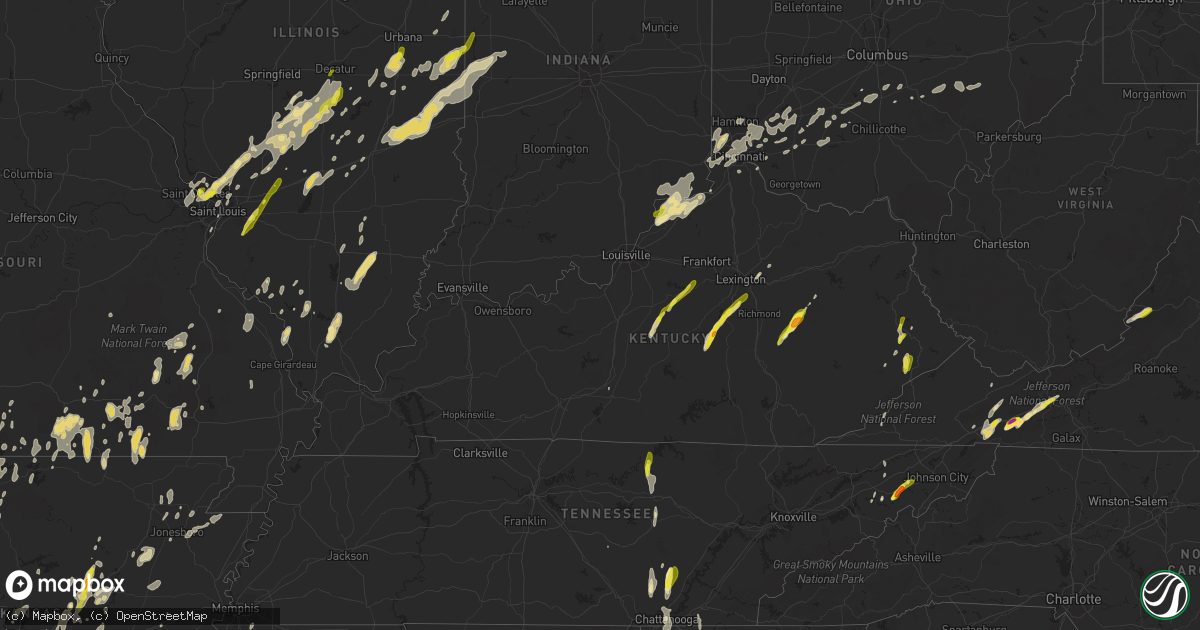 Hail map in Kentucky on April 29, 2017