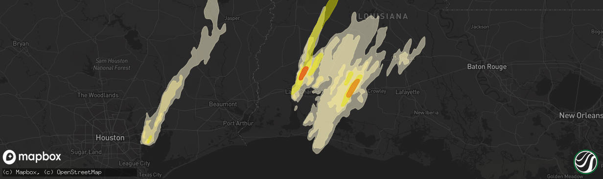 Hail map in Lake Charles, LA on April 29, 2017