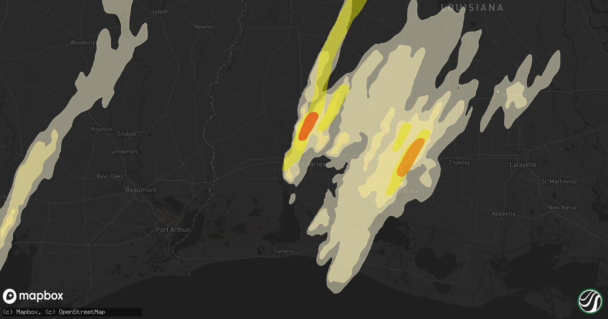 Hail map in Lake Charles, LA on April 29, 2017