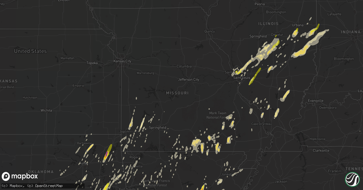 Hail map in Missouri on April 29, 2017