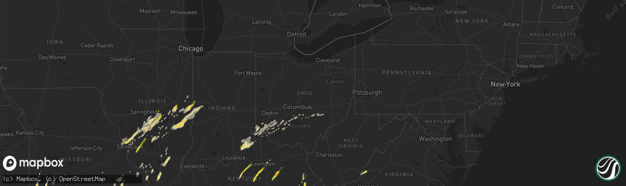 Hail map in Ohio on April 29, 2017