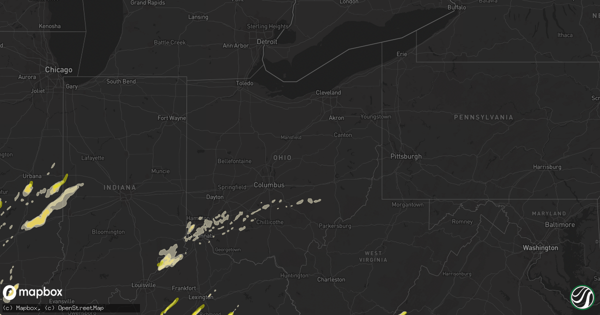 Hail map in Ohio on April 29, 2017