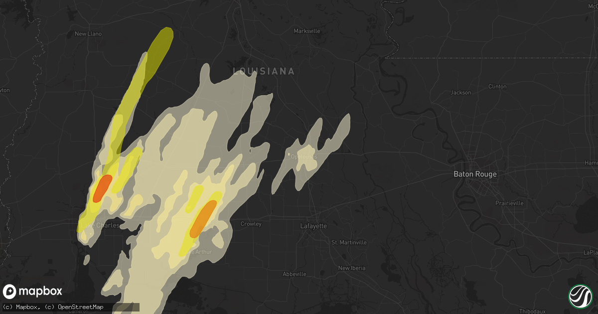 Hail map in Opelousas, LA on April 29, 2017