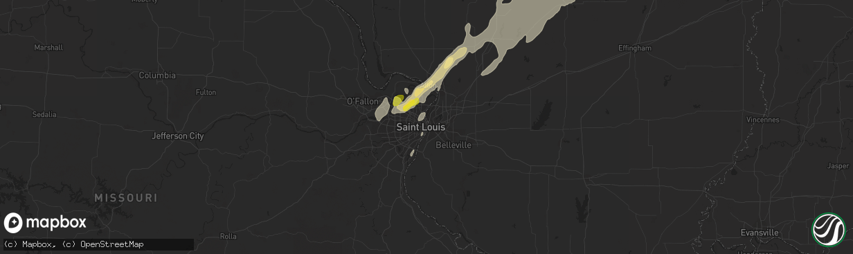 Hail map in Saint Louis, MO on April 29, 2017