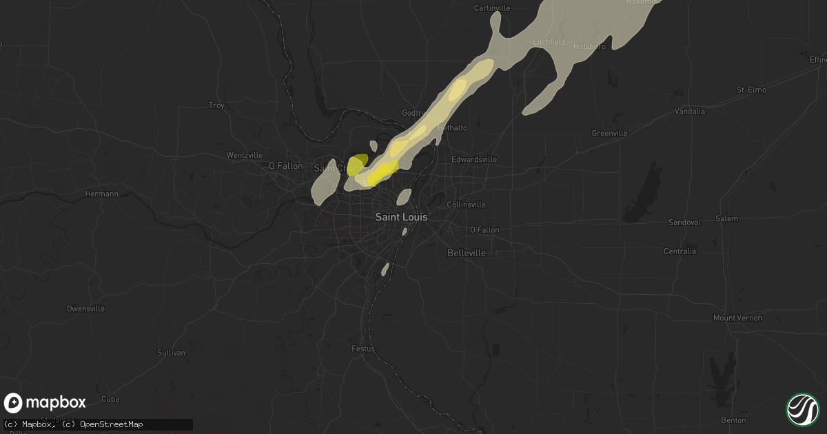 Hail map in Saint Louis, MO on April 29, 2017