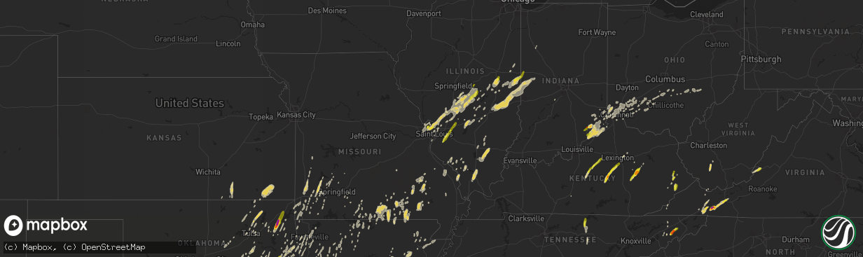 Hail map on April 29, 2017