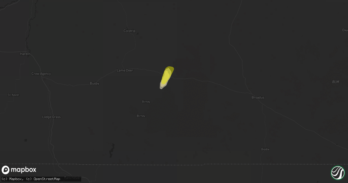 Hail map in Ashland, MT on April 29, 2018