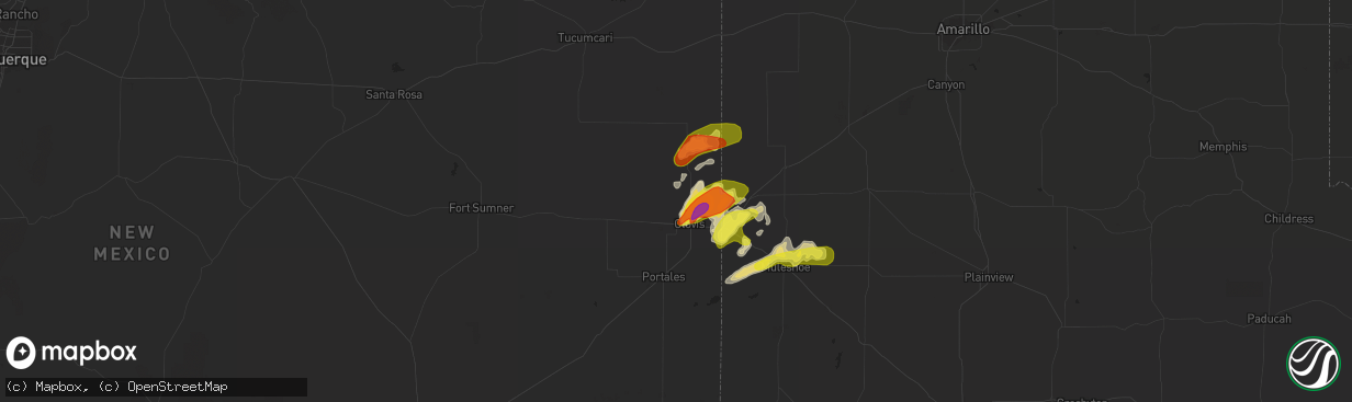 Hail map in Clovis, NM on April 29, 2018