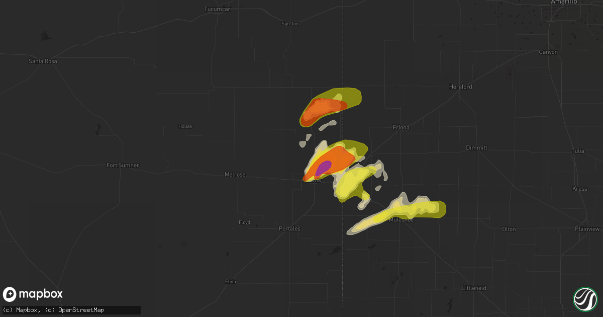 Hail map in Clovis, NM on April 29, 2018