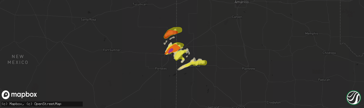 Hail map in Farwell, TX on April 29, 2018