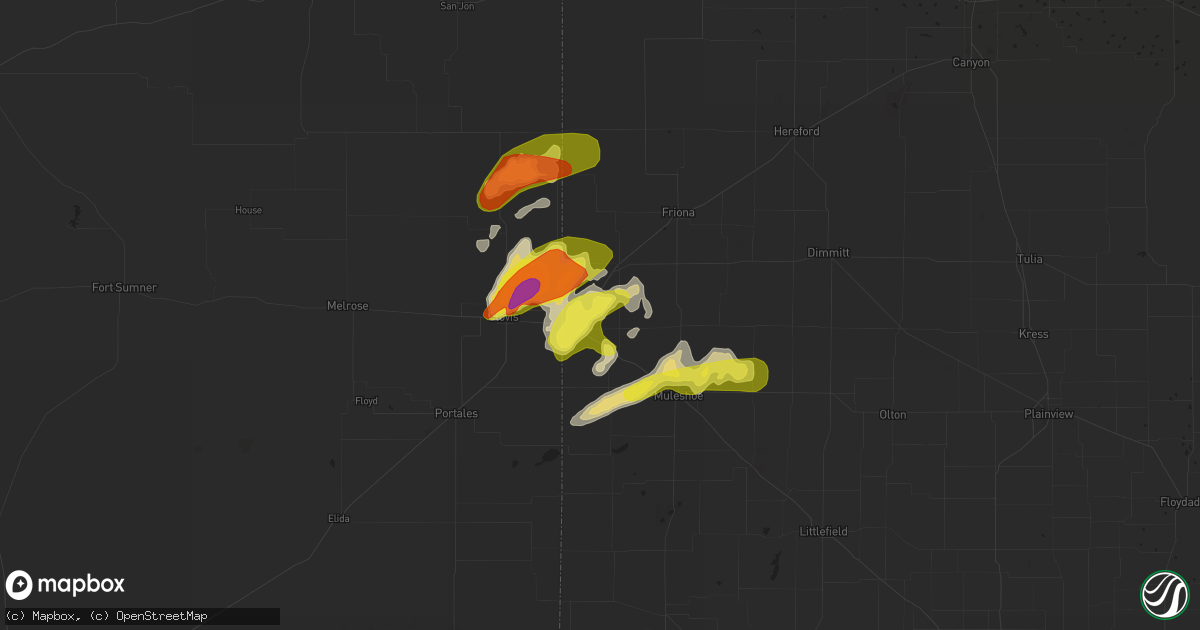 Hail map in Farwell, TX on April 29, 2018