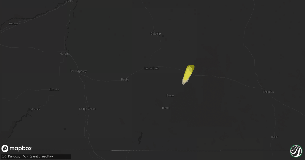 Hail map in Lame Deer, MT on April 29, 2018