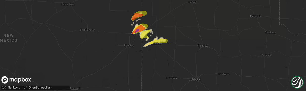 Hail map in Muleshoe, TX on April 29, 2018