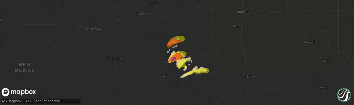 Hail map in Texico, NM on April 29, 2018