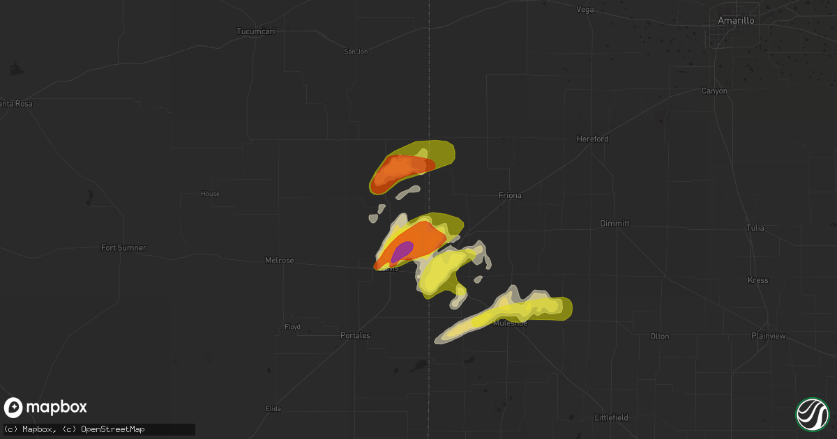 Hail map in Texico, NM on April 29, 2018