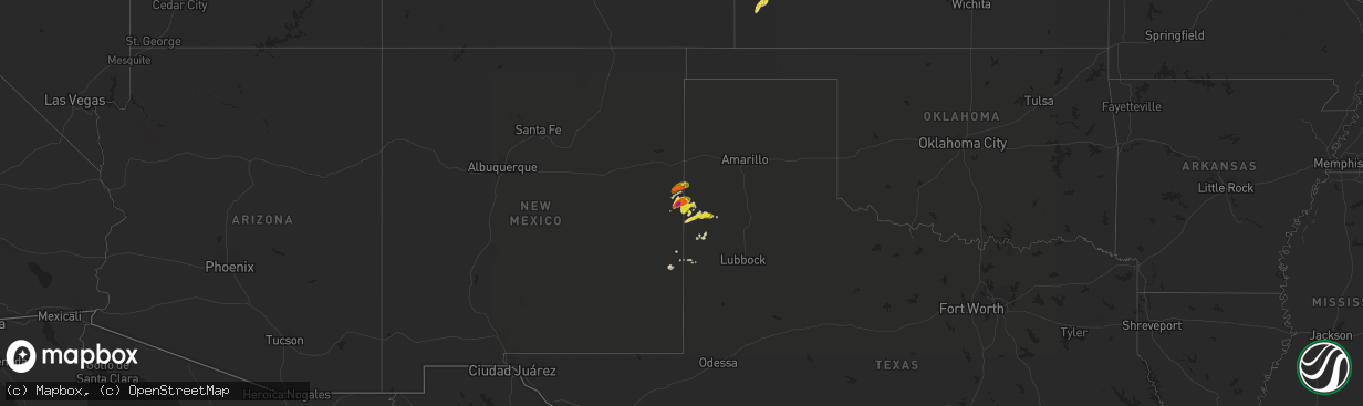 Hail map on April 29, 2018