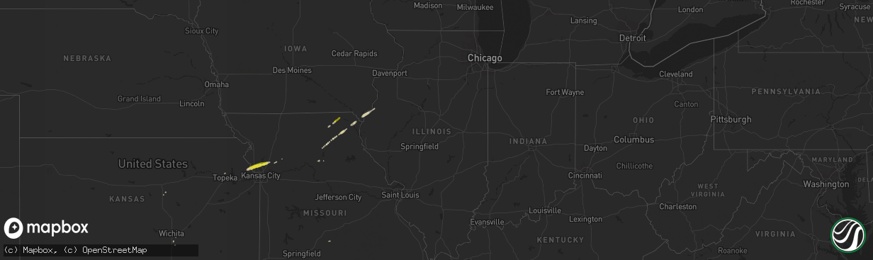 Hail map in Illinois on April 29, 2019