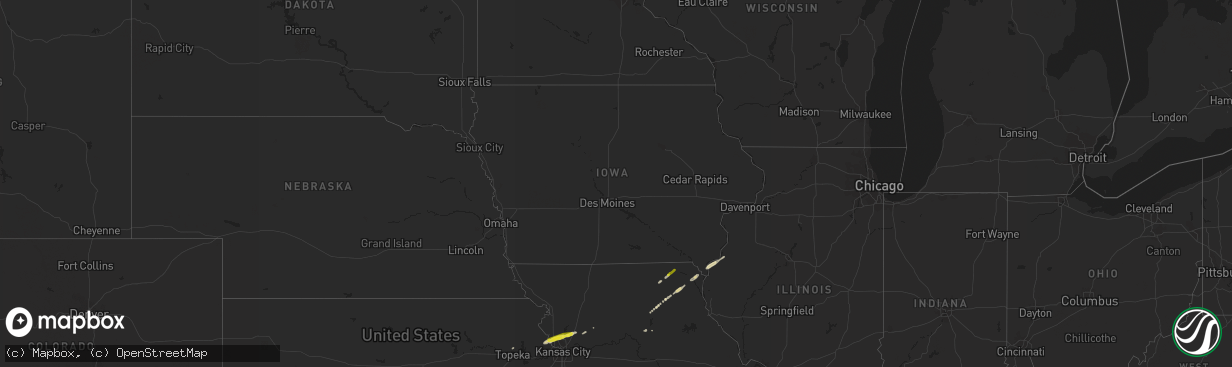 Hail map in Iowa on April 29, 2019