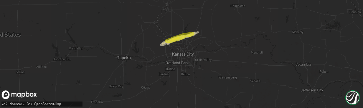 Hail map in Kansas City, MO on April 29, 2019