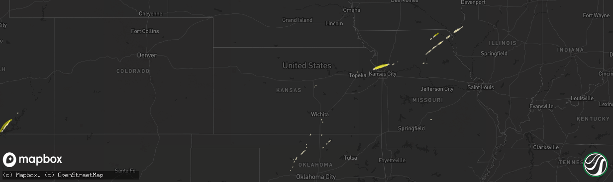 Hail map in Kansas on April 29, 2019