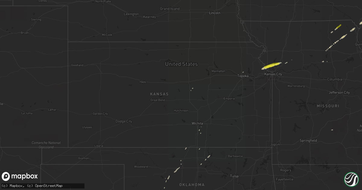 Hail map in Kansas on April 29, 2019