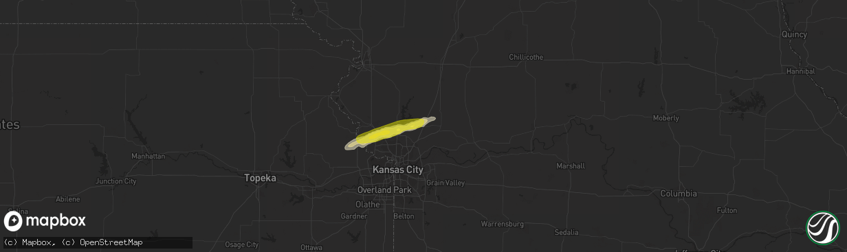 Hail map in Kearney, MO on April 29, 2019