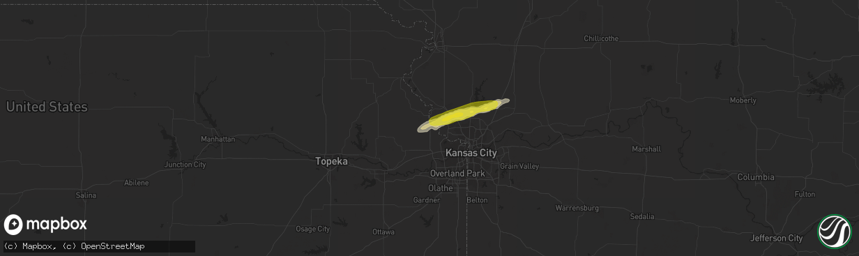 Hail map in Lansing, KS on April 29, 2019