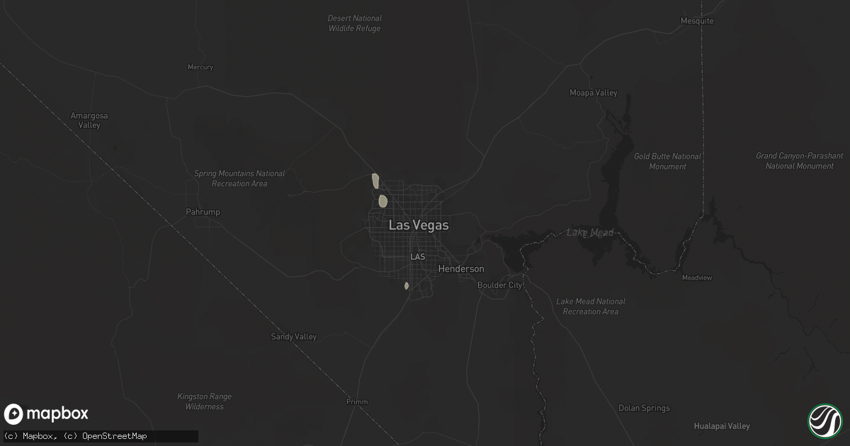 Hail map in Las Vegas, NV on April 29, 2019