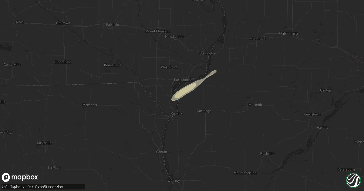 Hail map in Nauvoo, IL on April 29, 2019