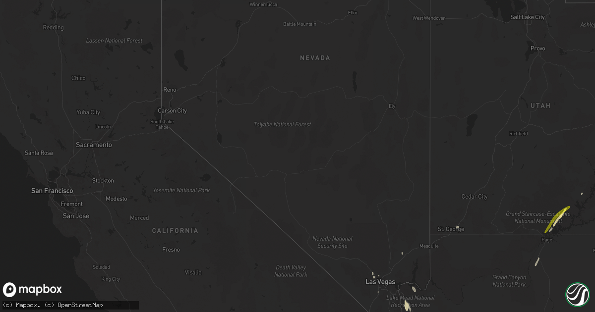 Hail map in Nevada on April 29, 2019