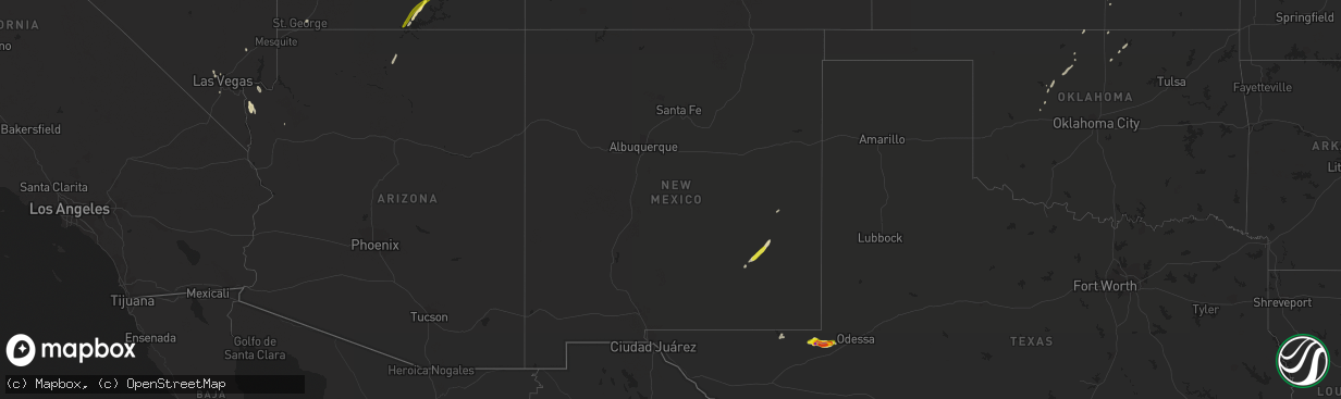 Hail map in New Mexico on April 29, 2019